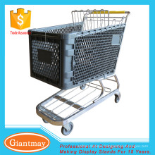 grocery store with handle wheels plastic trolley cart